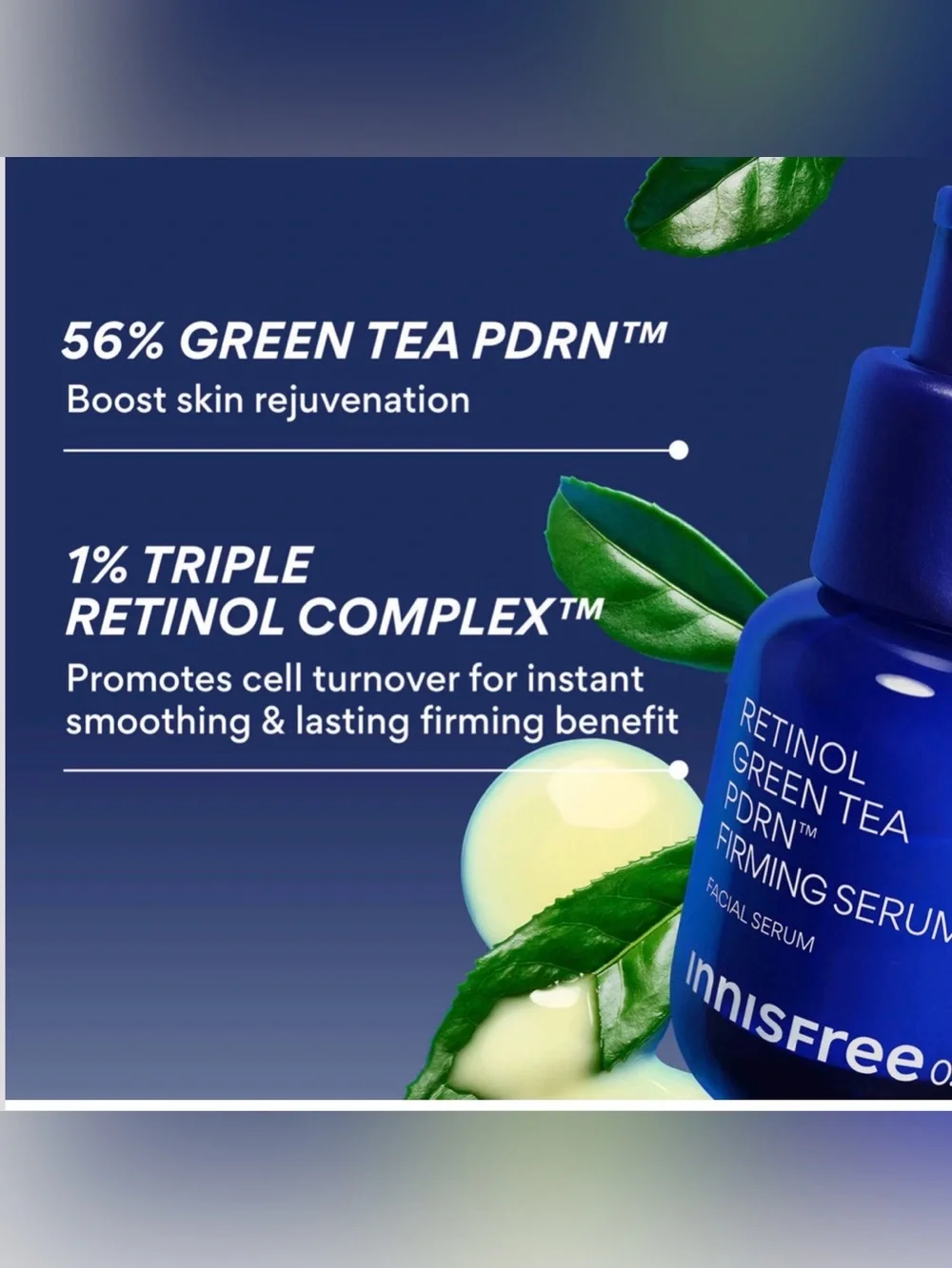 Innisfree-Retinol Green Tea Firming Serum — Deep Blue